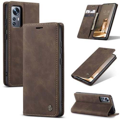 Чохол книжка з магнітом Xiaomi 12 Lite CaseMe Dark Brown