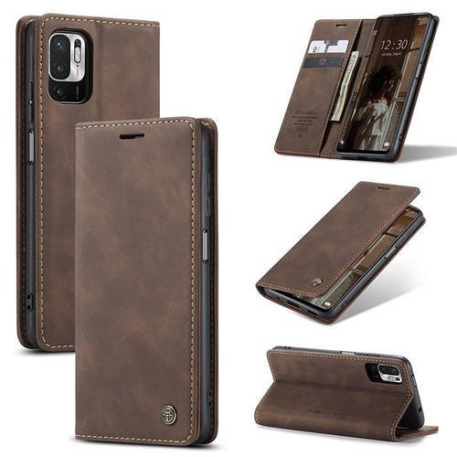 Чохол книжка з магнітом Xiaomi Redmi Note 10 5G CaseMe Dark Brown