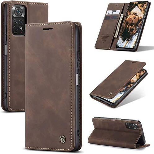 Чохол книжка з магнітом Xiaomi Redmi Note 11 CaseMe Dark Brown