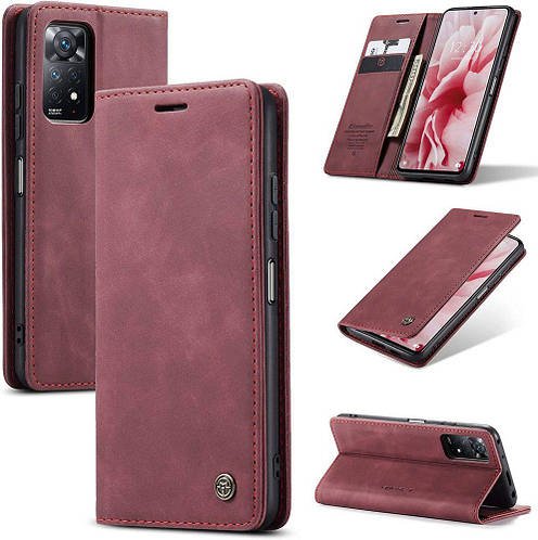 Чохол книжка з магнітом Xiaomi Redmi Note 11 Pro (4G/5G) CaseMe Wine