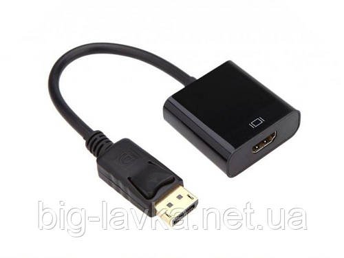 Конвертер з DP (DisplayPort) на HDMI  Чорний