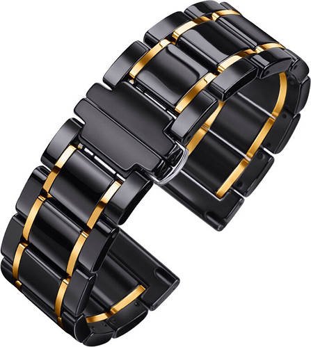 Керамічний Ремінець Ceramo (22 мм) Black Gold
