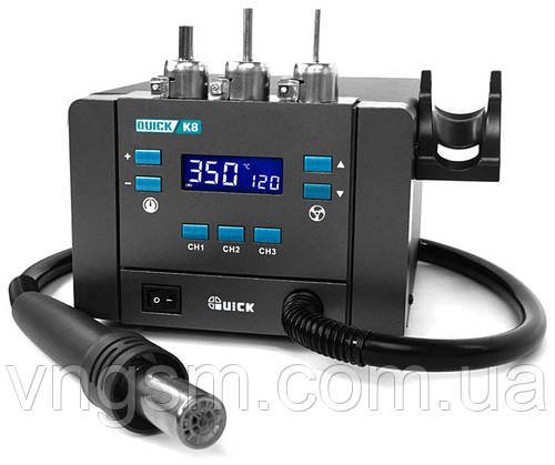 Термоповітряна паяльна станція QUICK K8 1000 Вт / 100-500°С / 50 л/хв