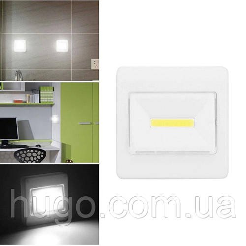 Світлодіодний LED світильник нічник вимикач на батарейках COB light switch / Бездротовий переносний ліхтар