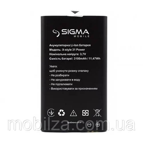 Акумулятор АКБ (Барарея) Sigma X-style 31 Power (Li-ion 3.7V, 3100mAh)