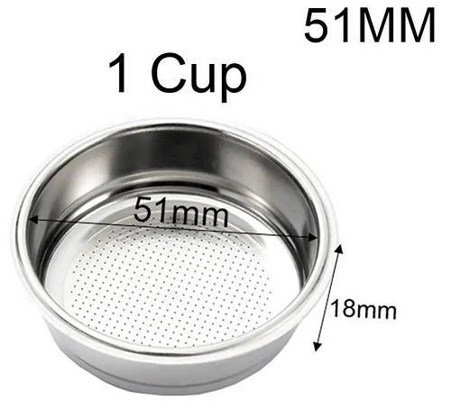 Кошик портафільтра 51 мм на 1 чашку 10 г Filter Basket Coffee