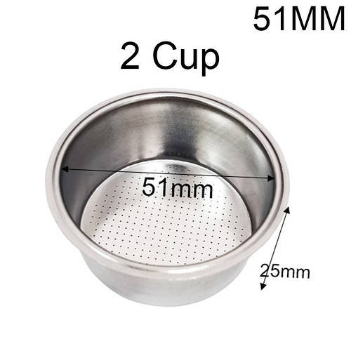 Кошик портафільтра 51 мм на 2 чашки 15г Filter Basket Coffee