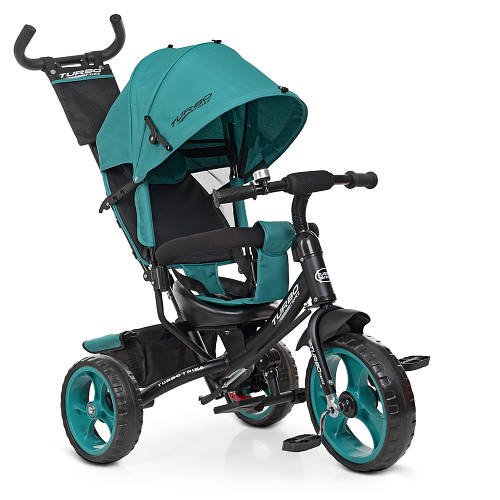 Дитячий триколісний велосипед з батьківською ручкою TURBO TRIKE M 3113-4-1 Зелений