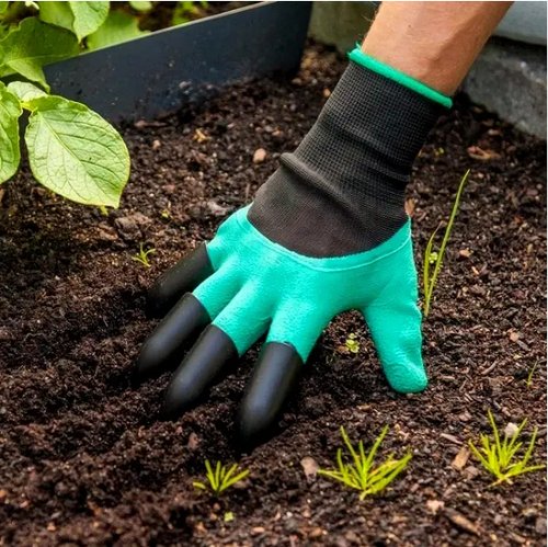 Садові рукавички з пазурами Garden Glove 4505 для посадки, прополювання та розпушування ґрунту, універсальний розмір