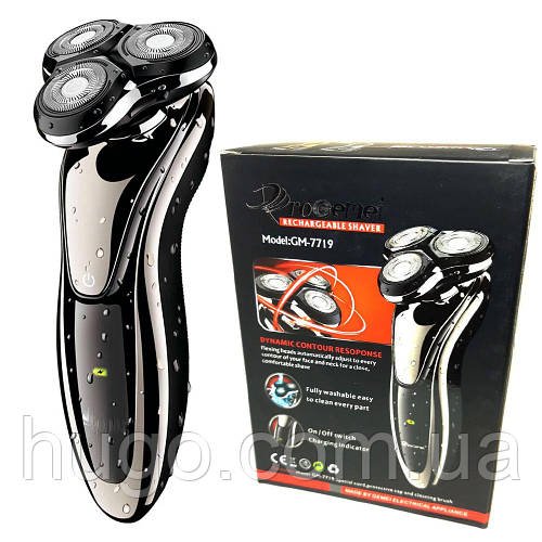Акумуляторна водонепроникна електробритва Geemy GM 7719 / Електробритва для вологого гоління / Тример