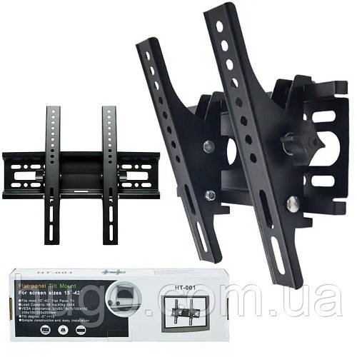 Кріплення для ТВ 15-42 дюймів, до 40 кг HT-001 Чорний / Настінний кронштейн для телевізора