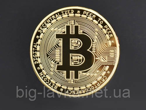 Монетка Bitcoin сувенірна  Золотистий