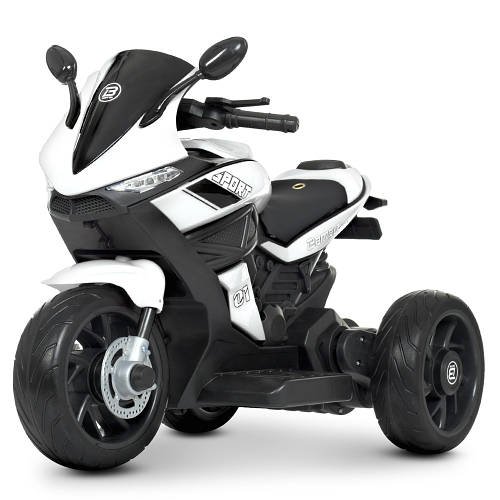 Дитячий мотоцикл триколісний (2 мотори 35W, MP3, USB) Bambi M 4454EL-1 Білий