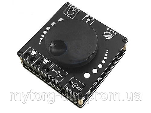 Аудіо підсилювач AP50L з Bluetooth 50 Вт x 2 jack 3.5 мм AUX USB-C  Чорний