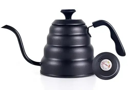 Чайник із термометром 1.2 л Pour Over Coffee Pot Чорний Глянець