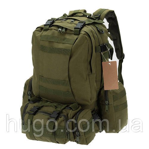 Тактичний рюкзак на 55л, (55х40х25см) B08, з підсумками, Олива / Рюкзак туристичний