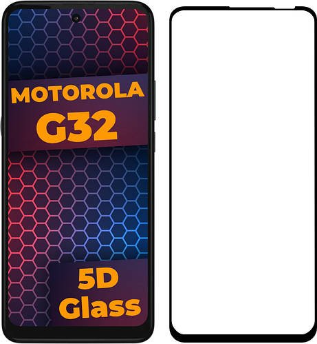 5D скло Motorola G32 (Захисне Full Glue) Black