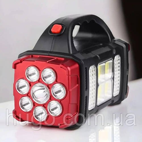 Акумуляторний LED ліхтар з сонячною панеллю, USB, 2400mAh, Hurry Bolt HB-1678 / Ліхтарик з повербанком