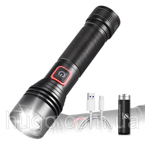 Ручний акумуляторний потужний ліхтарик USB, 15 Вт, X-Balog BL-P02-P50 / Світлодіодний тактичний ліхтар