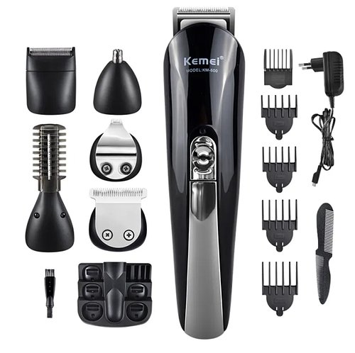 Машинка для стрижки та гоління 11 в 1 з насадками Kemei KM-600