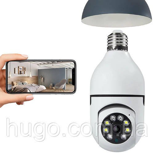 Вайфай камера відеоспостереження в патрон Е27, 2MP, Smart 3120S-DPXY / Камера лампочка з датчиком руху