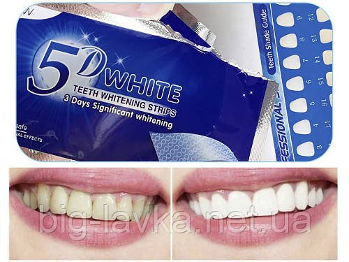 Смужки для відбілювання зубів Advanced Teeth Whitening Strips 5D 28 шт 14 пар