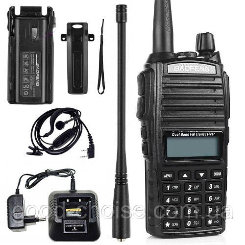 Рація Baofeng UV-82 до 15км (8Вт, 2000мАч) з гарнітурою та зарядкою / Потужна портативна радіостанція