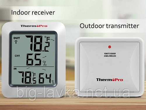 Термометр гігрометр ThermoPro TP60S з зовнішнім датчиком