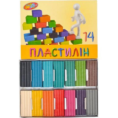 Пластилін на восковій основі 14 кольорів 250 г Колорит тон для ліплення Пластилін дитячий