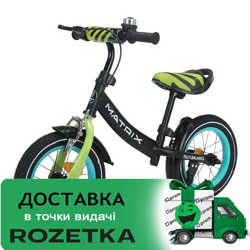 Дитячий біговел BALANCE TILLY 12" Matrix T-21259/1 Black Azure Чорна блакить