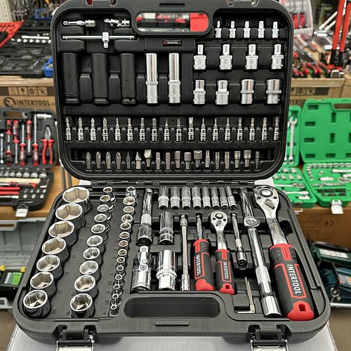 Набір інструментів на 111 од. INTERTOOL ET-8111 серія STORM на дві тріскачки 1/2 та 1/4 з ударними головками