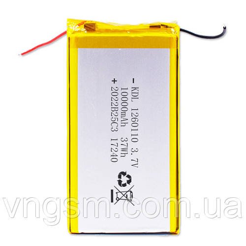 Акумулятор літій-полімерний 10000mAh для Power Bank / 3.7v / 110x60x12 mm