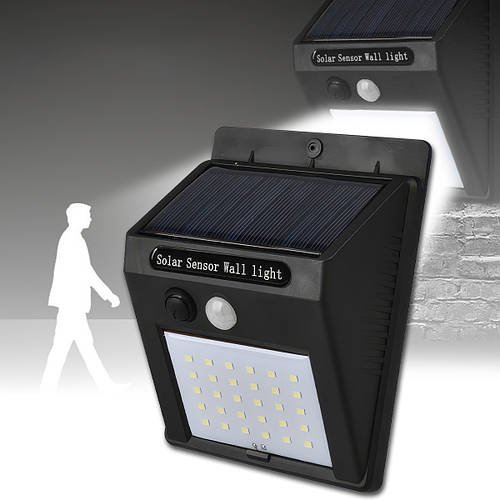 Світлодіодний настінний ліхтар з датчиком руху та сонячною панеллю Bailong Solar BL-609-30SMD