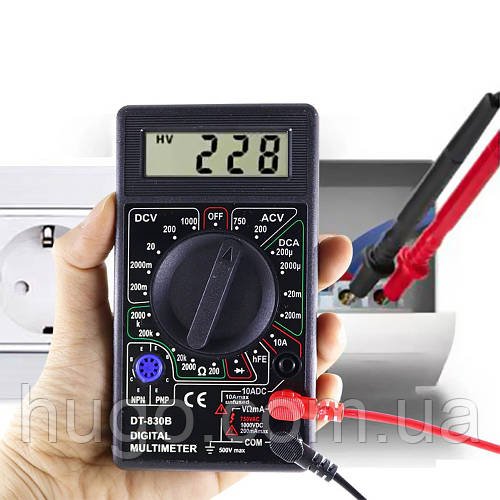 Автоматичний мультиметр DT 830B / Цифровий мультиметр / Багатофункціональний тестер напруги