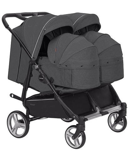 Коляска універсальна для двійнят CARRELLO Connect CRL-5502/1 Serious Black Чорний
