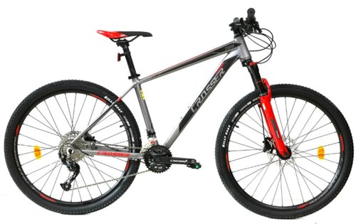 Гірський велосипед 27,5 дюйма 18 рама Crosser MT-042 27,5" (2*9) Серо-червоний