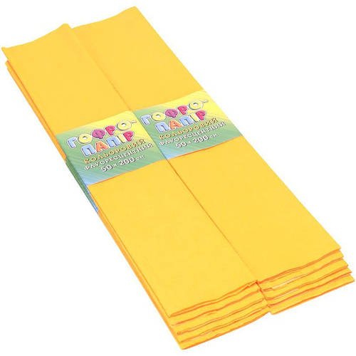 Папір гофрований жовтий флуоресцен. CPF-80-91 17г / м2 20%, 50 * 200см, 10шт. / Уп.