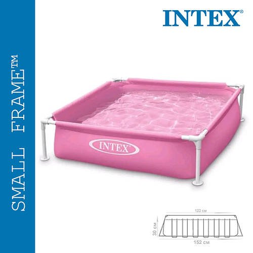 Каркасний квадратний дитячий басейн (122 * 122 * 30см, об'єм 337л) Intex 57172 PN