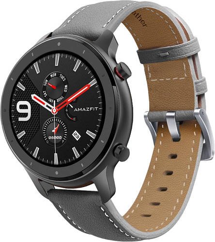 Шкіряний ремінець Folsa для Amazfit GTR 47mm Grey