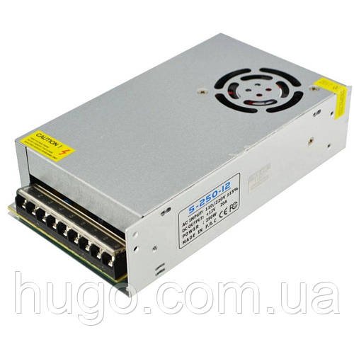 Блок живлення 12V 20A, в металевому корпусі / Адаптер / Трансформатор для світлодіодної стрічки
