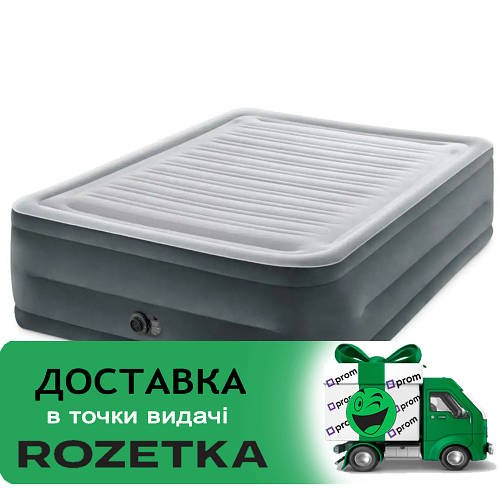 Надувне ліжко велюр із вбудованим електричним насосом (203-152-56см) Intex 64418