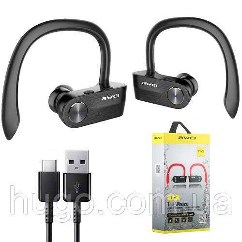 Навушники вакуумні з мікрофоном MDR T2 + BT AWEI, Bluetooth / Бездротова спортивна гарнітура
