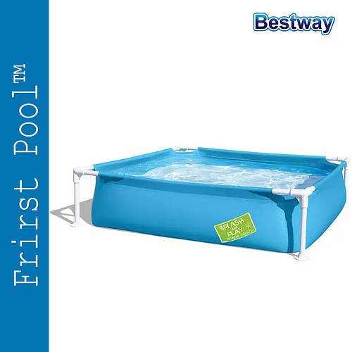 Каркасний квадратний дитячий басейн Bestway 56217 (122х122х30, 5 см, 365л, ремкомплект) Синій