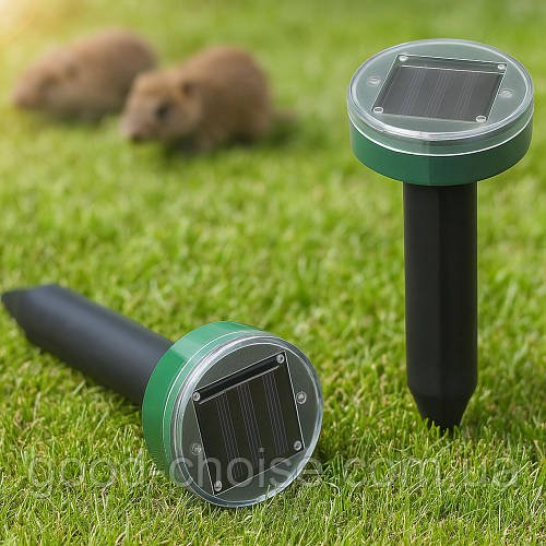 Комплект 2шт відлякувач гризунів, кротів на сонячній батареї Garden Pro / Ультразвуковий відлякувач