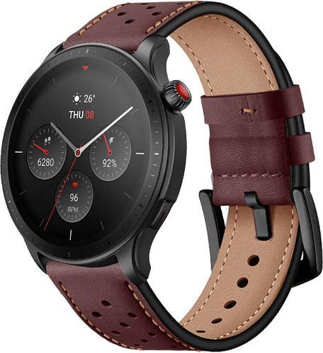 Шкіряний ремінець Classico для Amazfit GTR 4 (22мм) Brown