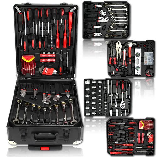 Професійний набір інструментів на 408 предметів у валізі з тріскачкою