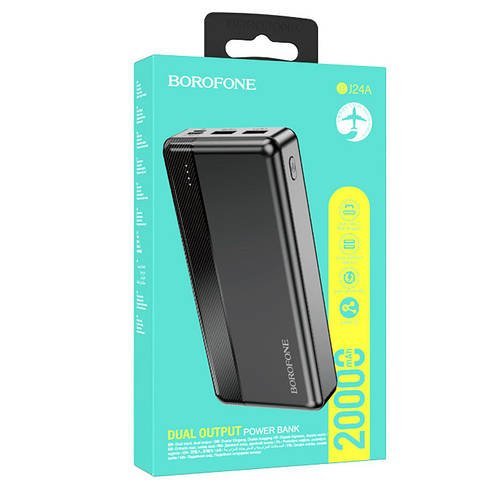Павер банк Power Bank Borofone BJ24A Dual Fast Charge 20000 mAh мАч  2 USB 1 type-c 1 micro usb