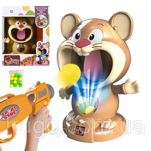 Ігровий тир для дітей "Мишеня" Joy Acousto-Optic Hamster 1970A / Дитяча гра з бластером та мішенню