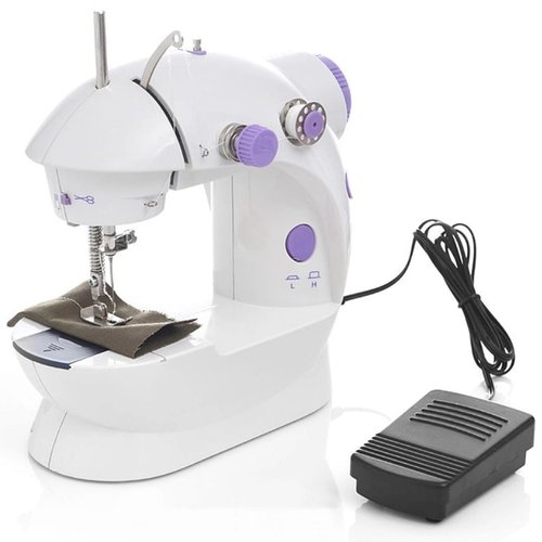 Швейна міні машинка портативна Mini Sewing Machine SM-202A 4 в 1 з педаллю та адаптером живлення