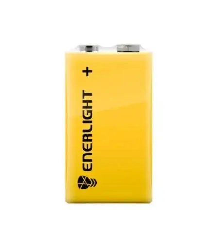 Сольова батарейка крона на 9V Enerlight 6F22 502222 Жовта в упаковці 4 шт